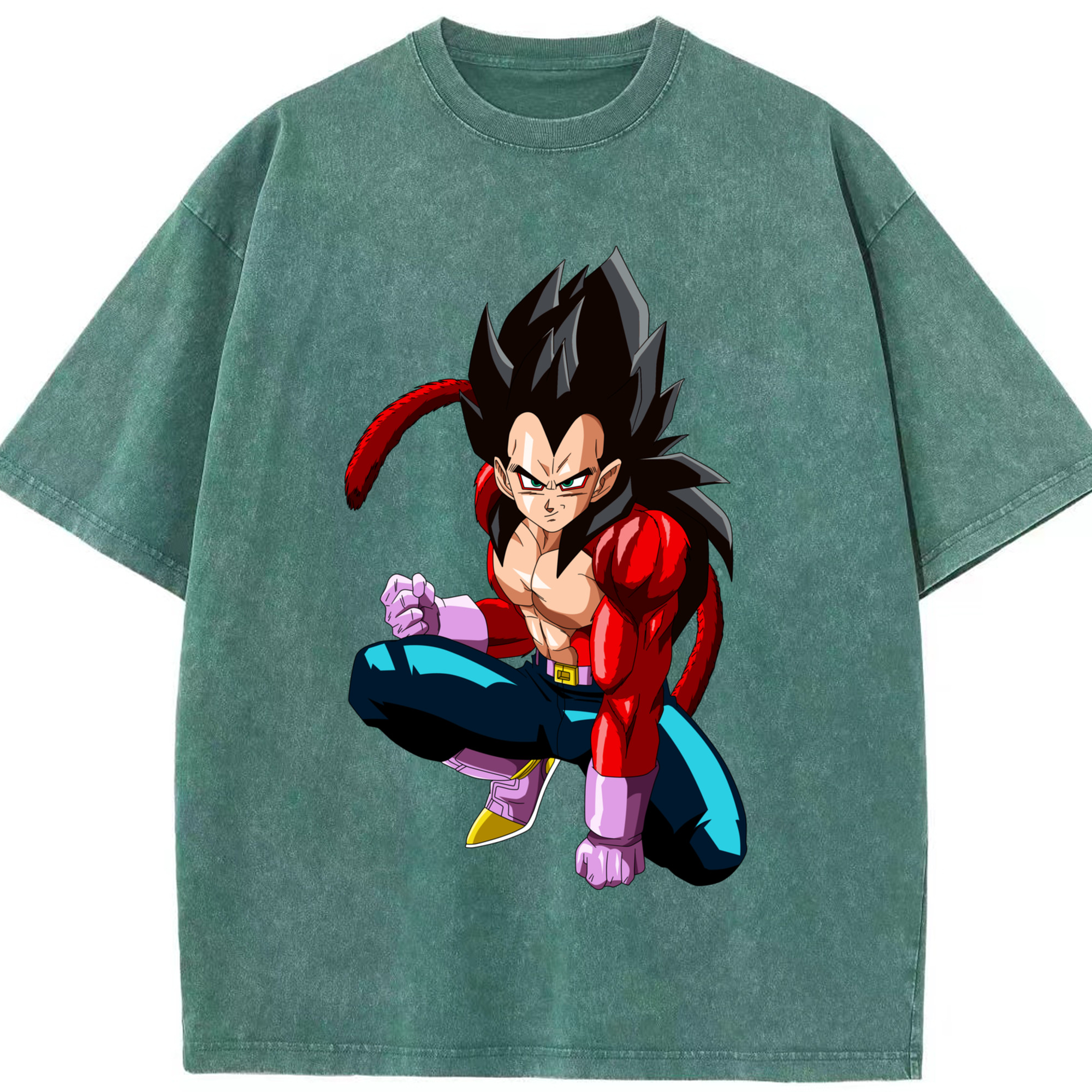 （画像用） ドラゴンボール ベジータ四世（Bejīta Yonsei）DRAGON BALL Vegeta IV 綿100% ヴィンテージ風 半袖Tシャツ（フロントプリント）